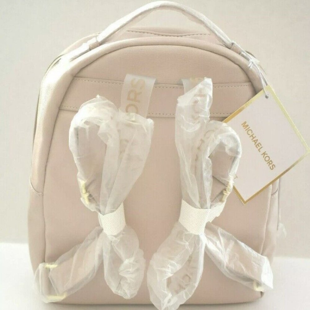 Michael Kors Backpack Bookbag Rose Beige Holdall Faux Leather Handbag Purse NEW - Picture 5 of 10